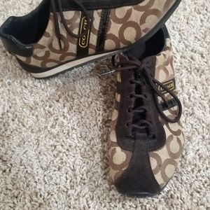 Coach Brown and Gold Shoes 8.5